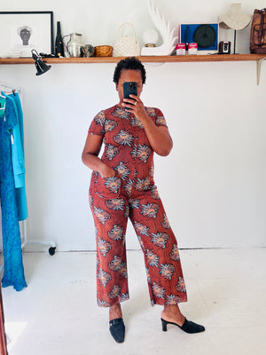 Paisley Terracotta Jumpsuit