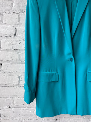 Aqua Blue Silk Suit