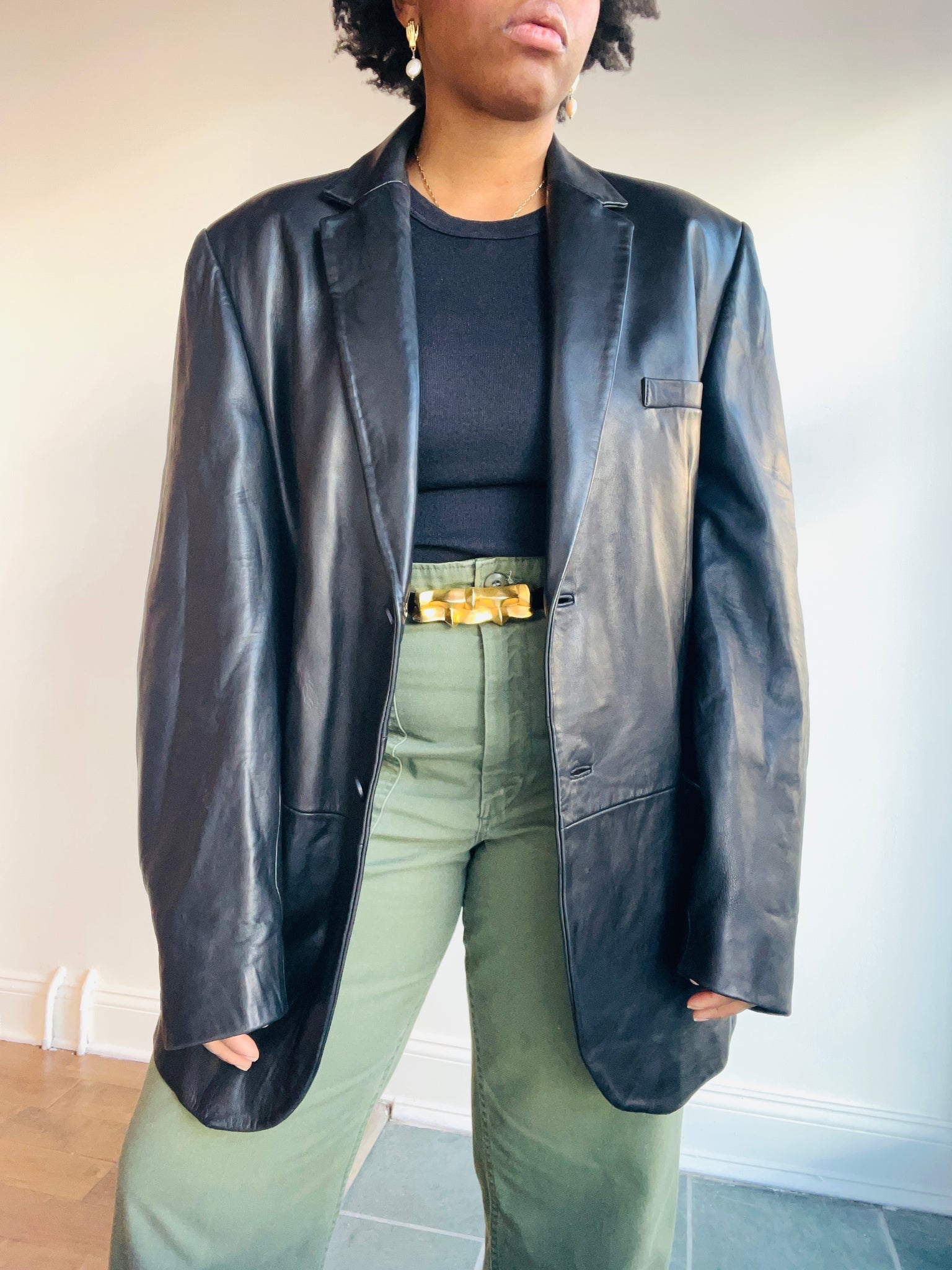 Black Leather Blazer