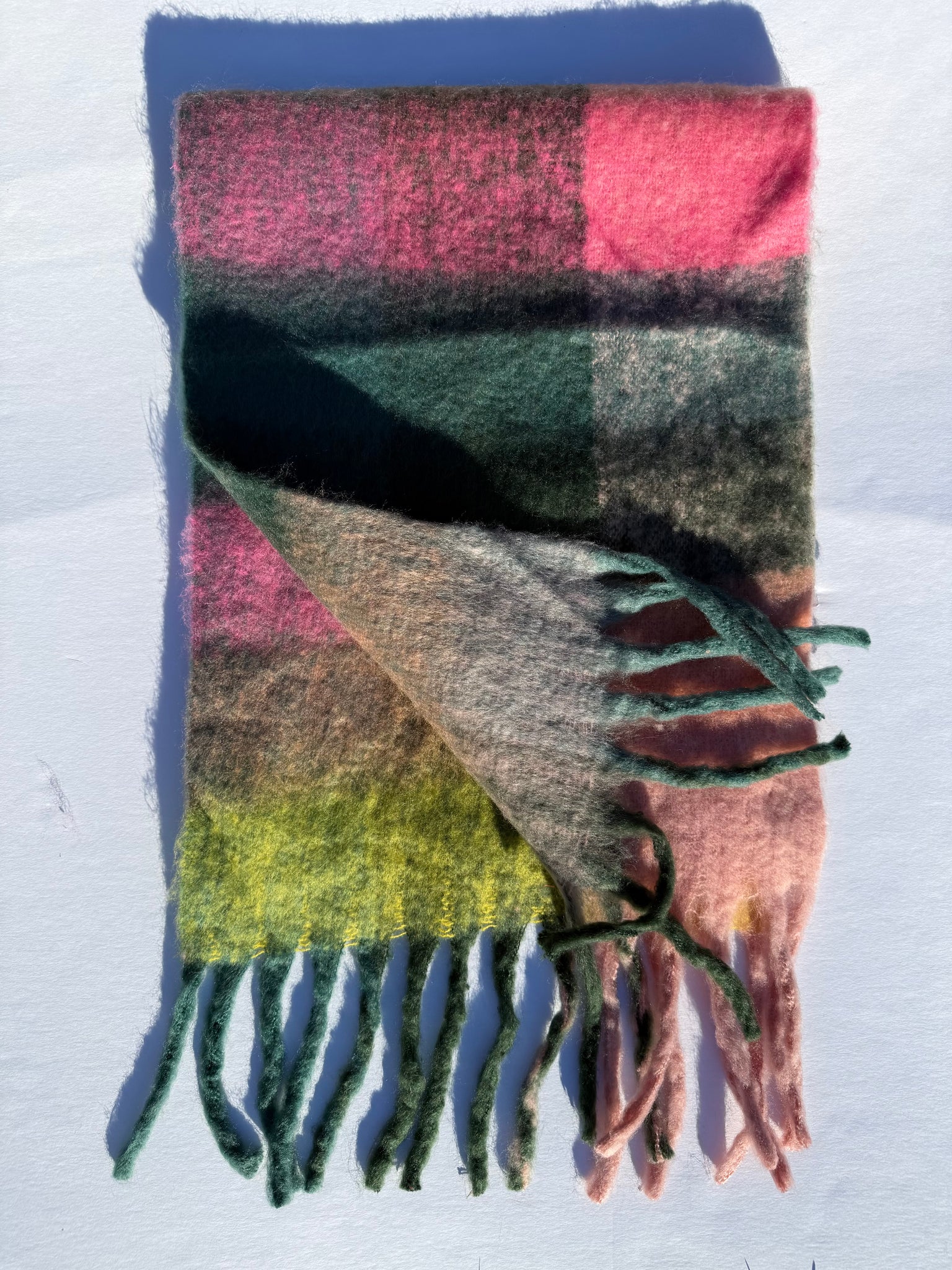 Recycled Wool Mohair Scarf - Peach