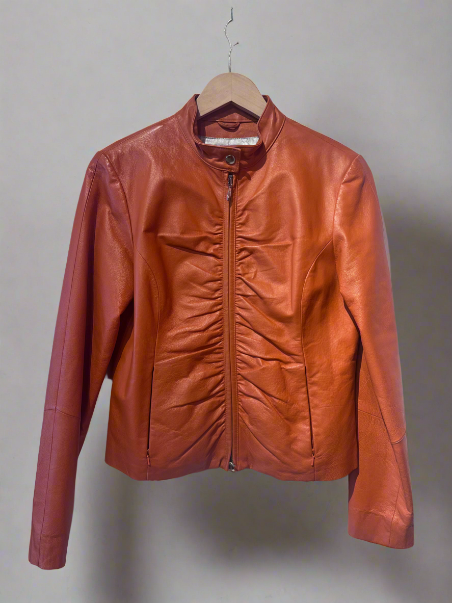 Tangerine Leather Jacket