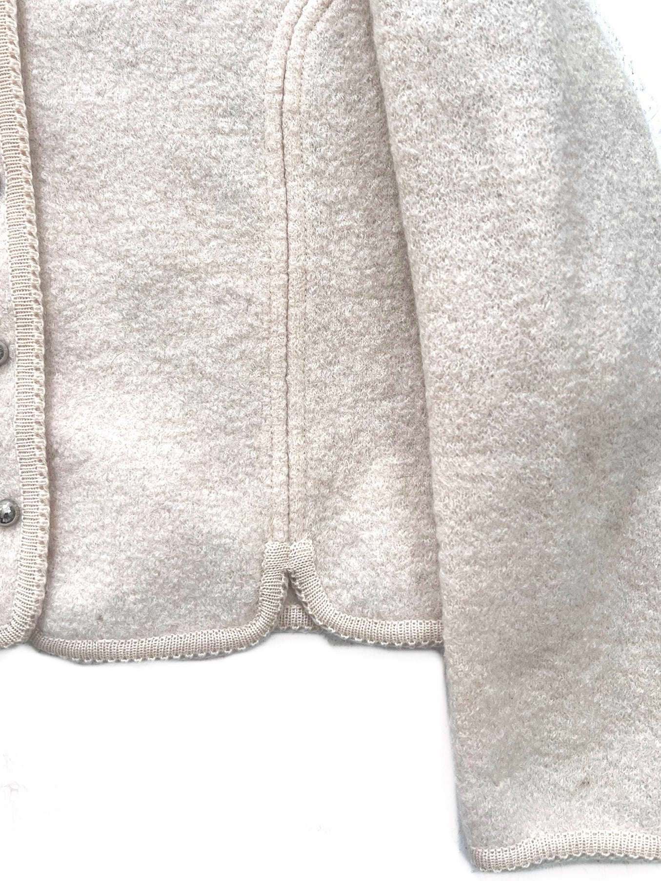 Cream Boiled Wool Cardigan