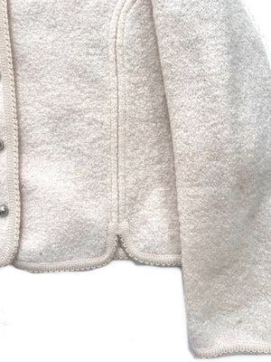Cream Boiled Wool Cardigan