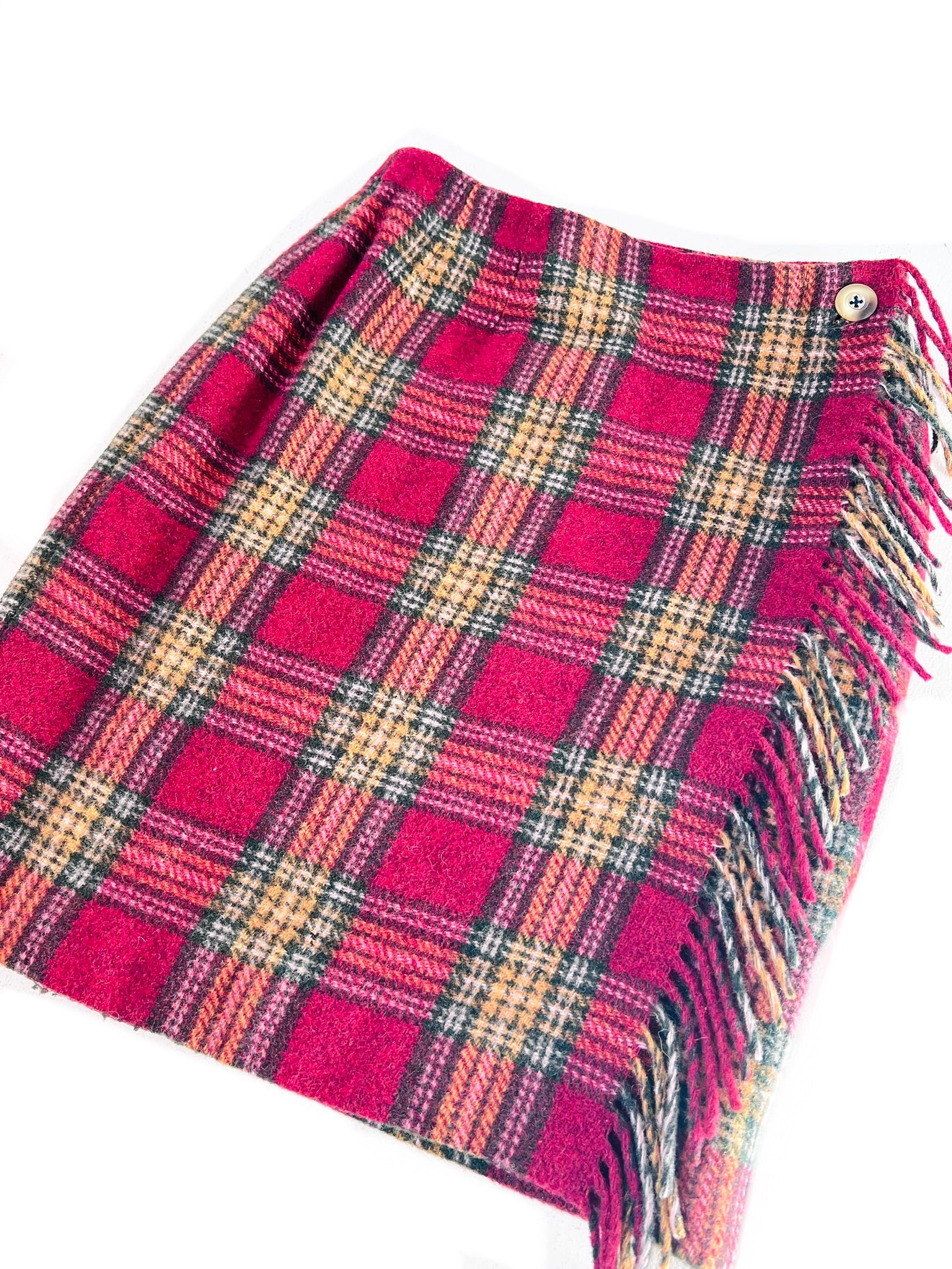 Plaid Alpaca Wool Skirt