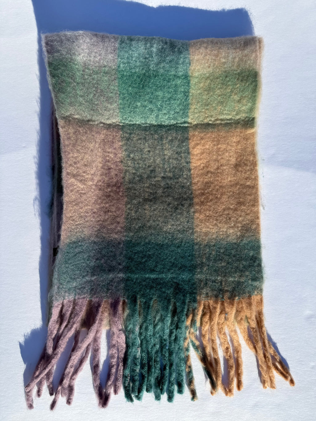 Recycled Wool Mohair Scarf - Sage