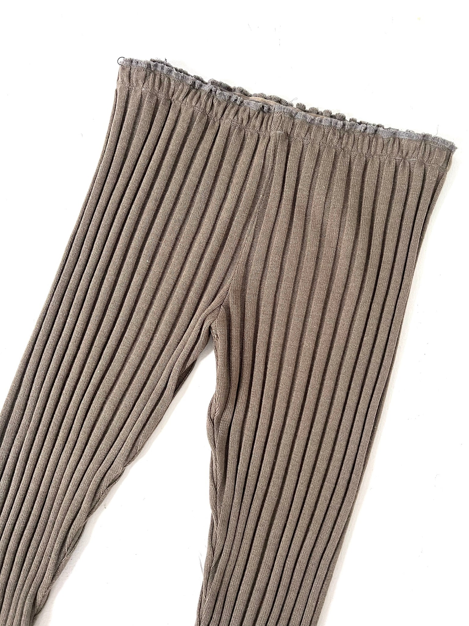 Olive Ribbed Knit Pant
