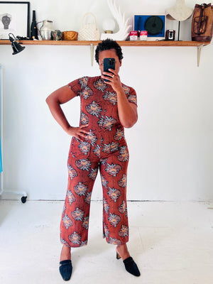 Paisley Terracotta Jumpsuit