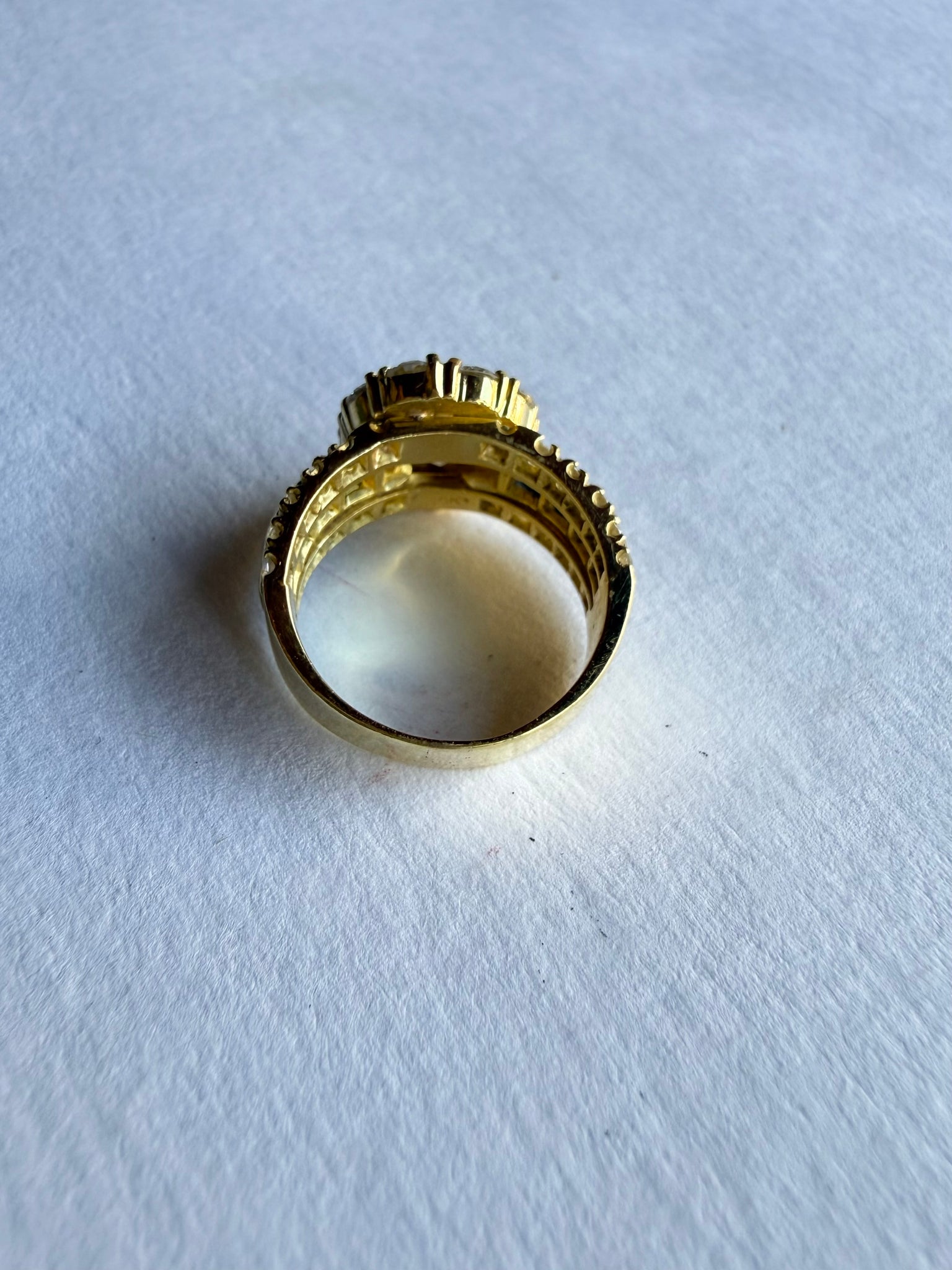 Vintage Cocktail Ring with Diamonds & Sapphires