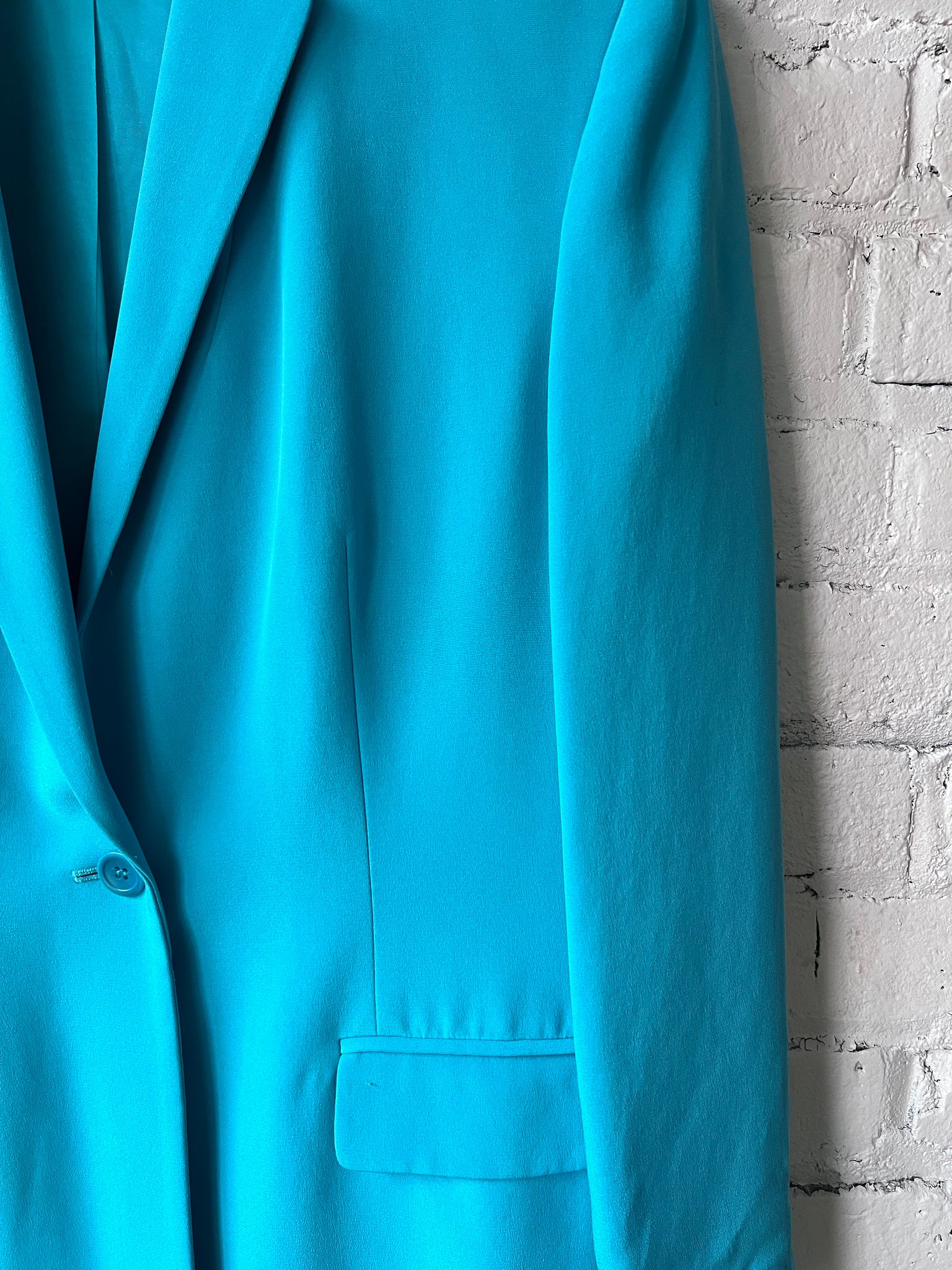 Aqua Blue Silk Suit