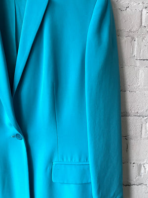 Aqua Blue Silk Suit