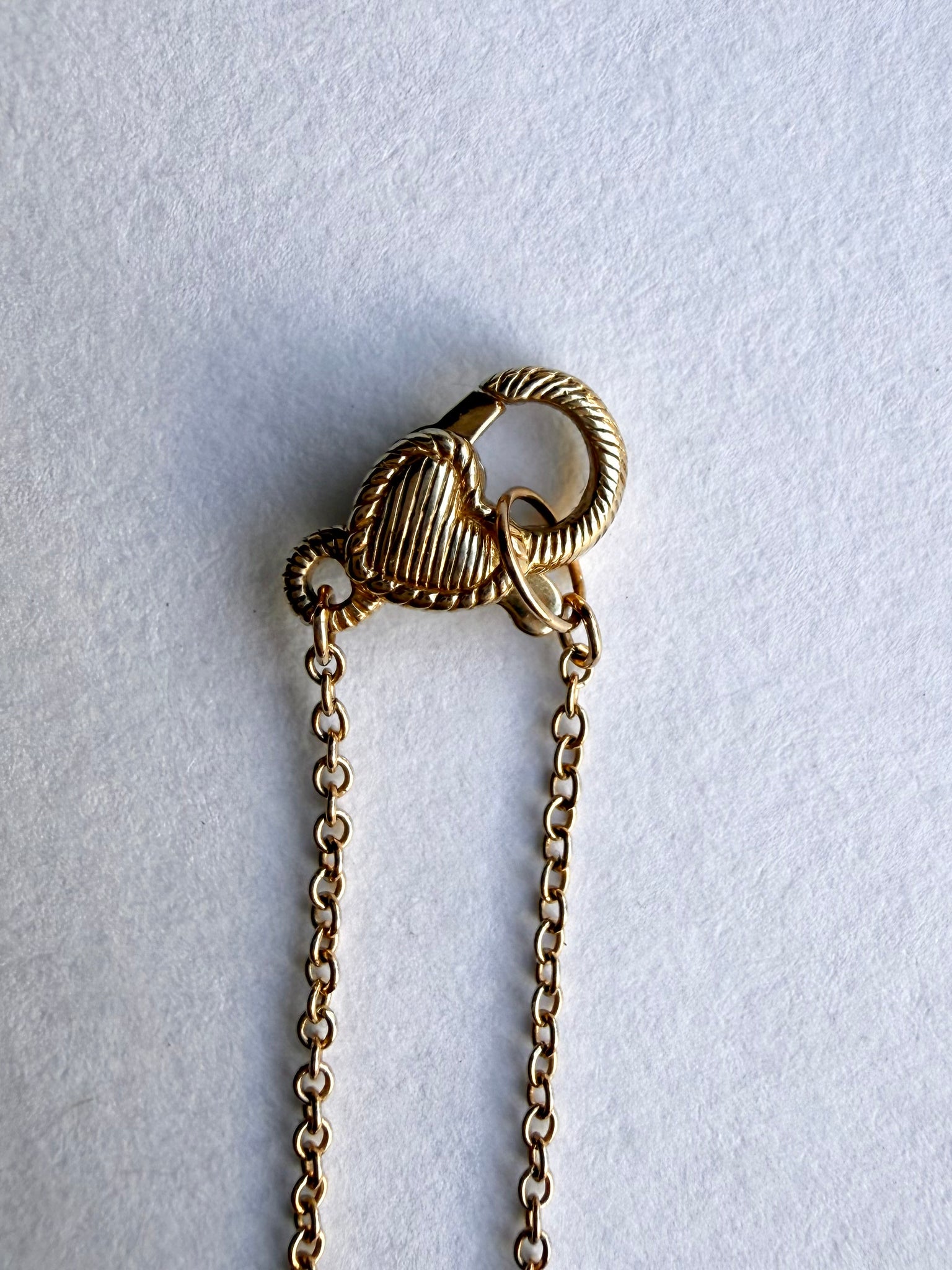 Gold & Diamond Heart Necklace with Heart Clasp