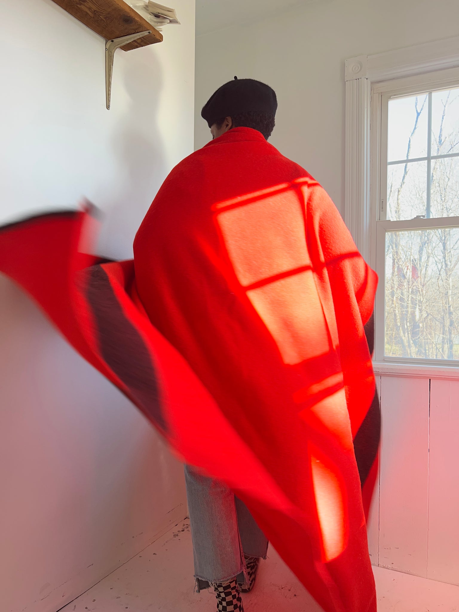Canadian Red Wool Throw