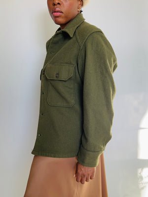 Military Issue Green Wool Shirt