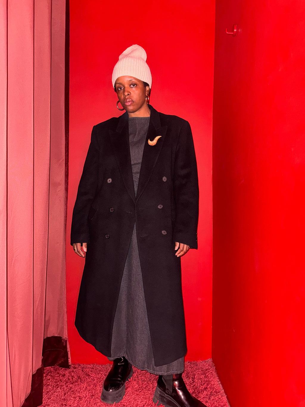 Black Cashmere Coat by Guy Laroche Couture