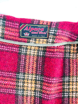 Plaid Alpaca Wool Skirt