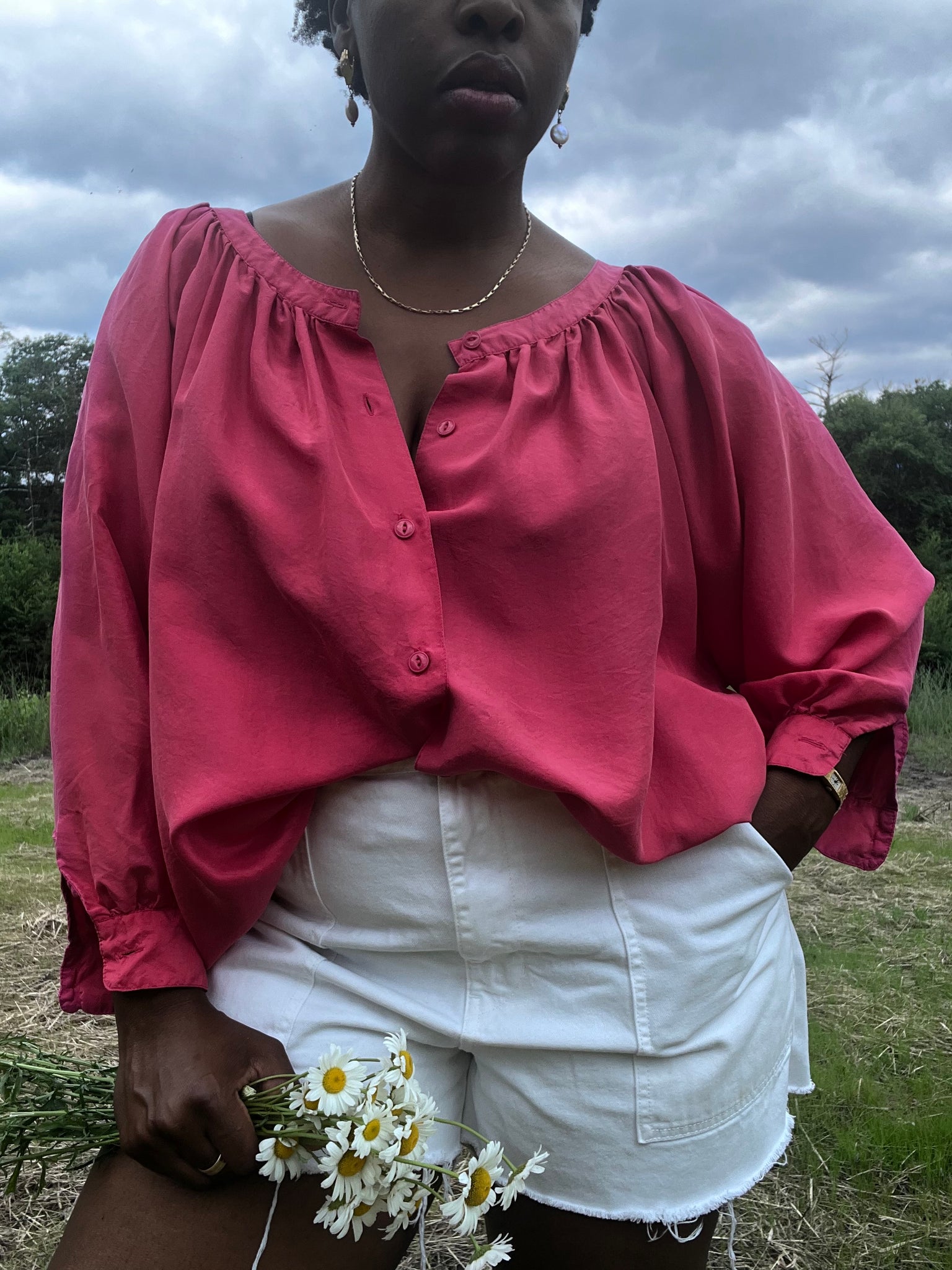 Pink Silk Blouse