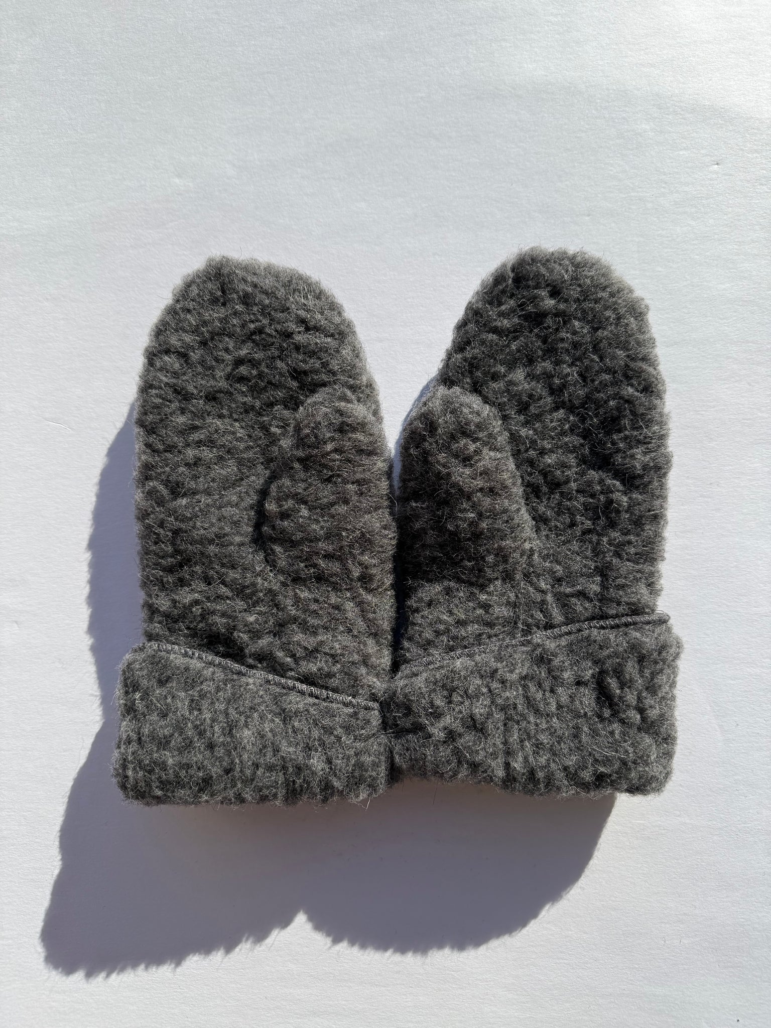 Sheepskin Wool Mittens - Slate Grey