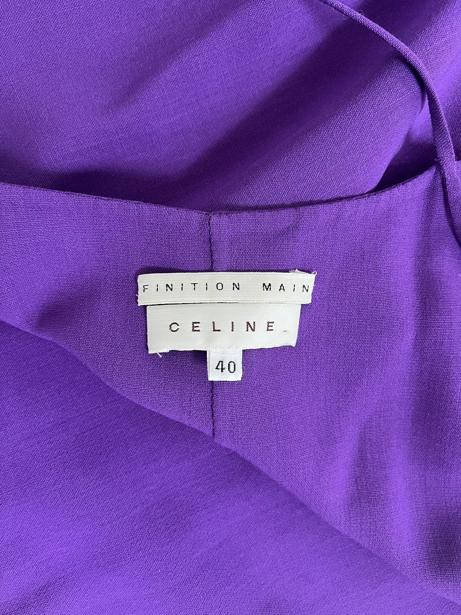 Purple Wool Mini Dress by Celine