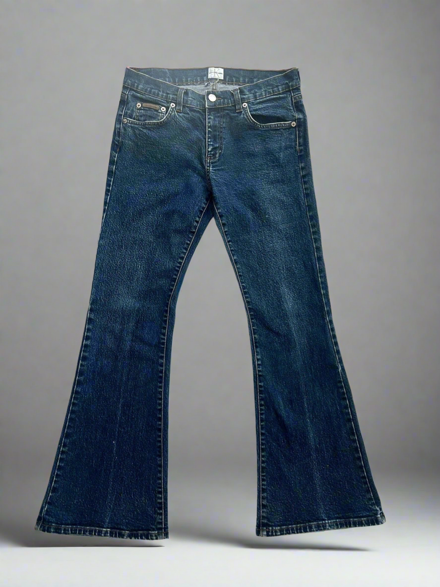 Dark Wash Denim Flares by Calvin Klein