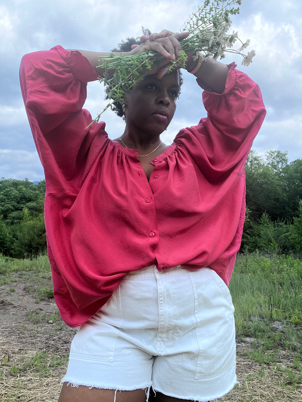 Pink Silk Blouse