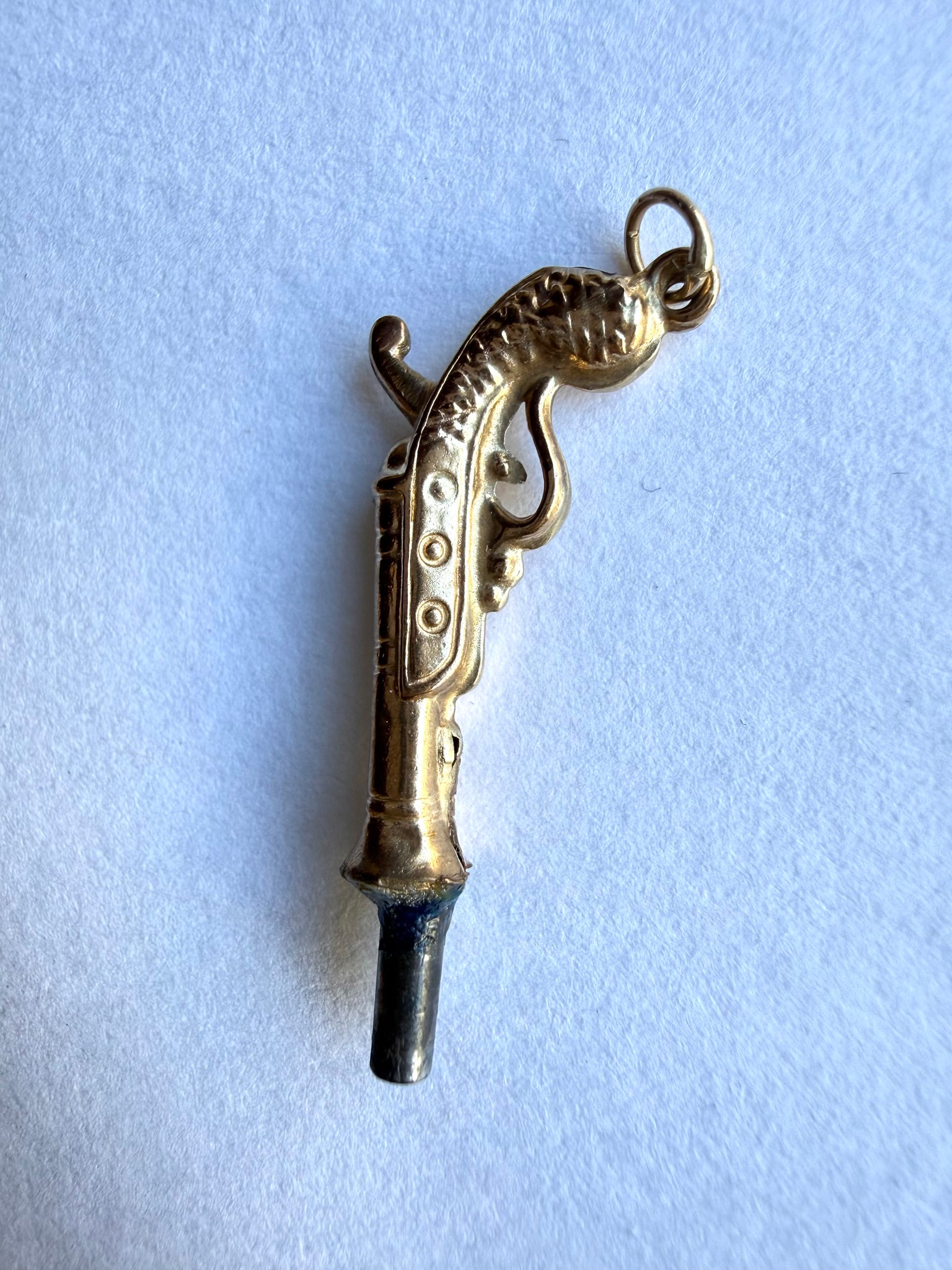 Antique French Gold Pistol Watch Winder