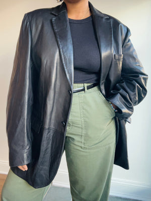 Black Leather Blazer