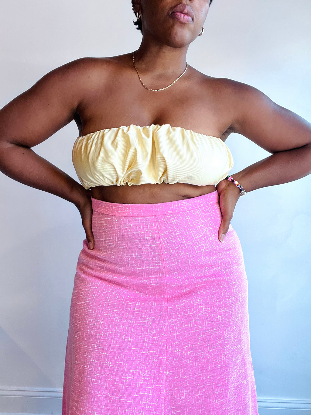 Ruched Tube Top - Butter Cream