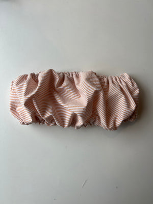 Ruched Tube Top - Tangerine Seersucker