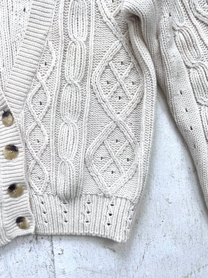 Cream Cotton Cardigan by Eddie Bauer