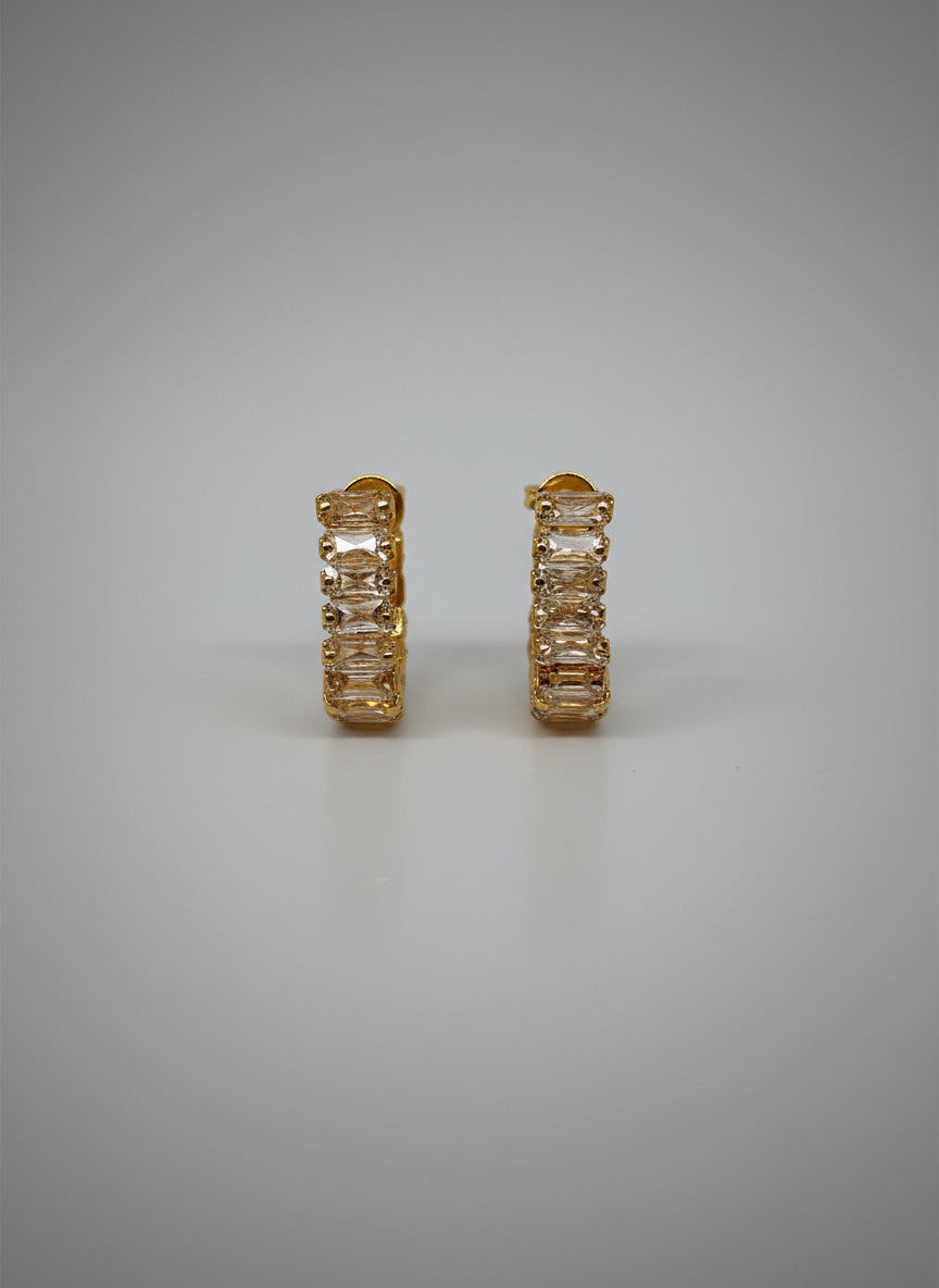 18K Gold Filled Baguette Earrings - Clear by DUNIA