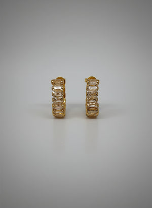 18K Gold Filled Baguette Earrings - Clear by DUNIA