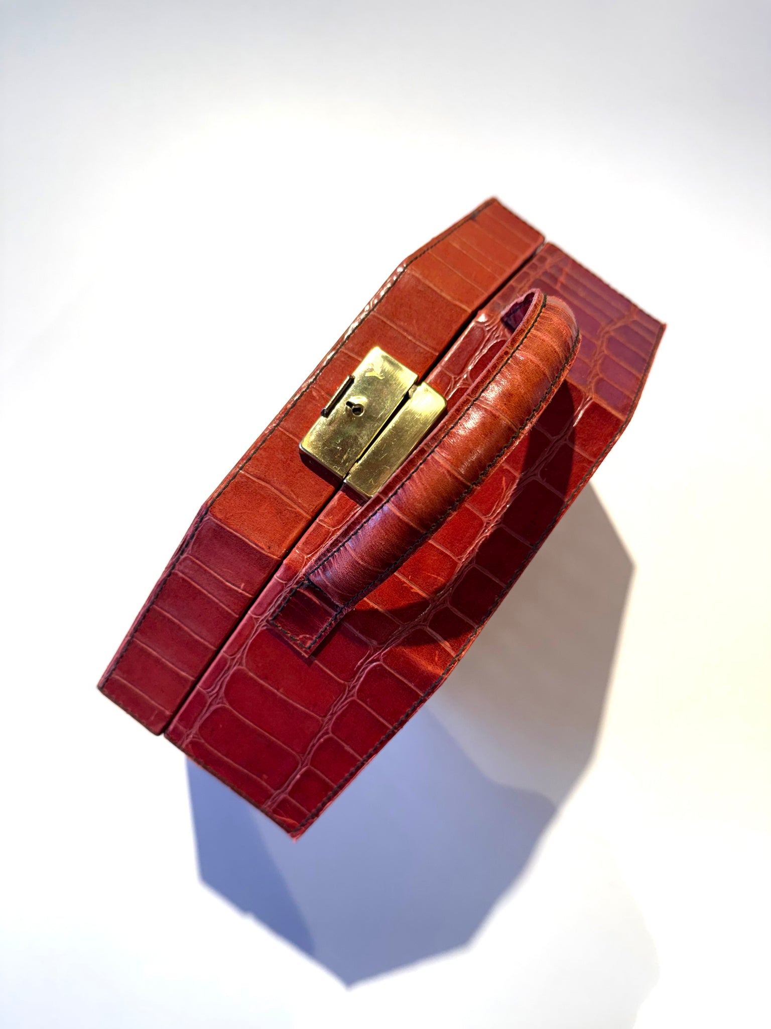 Red Croc Box Purse