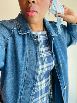 Medium Wash Denim Trench