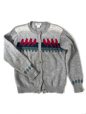 Red Cardinal Wool Cardigan