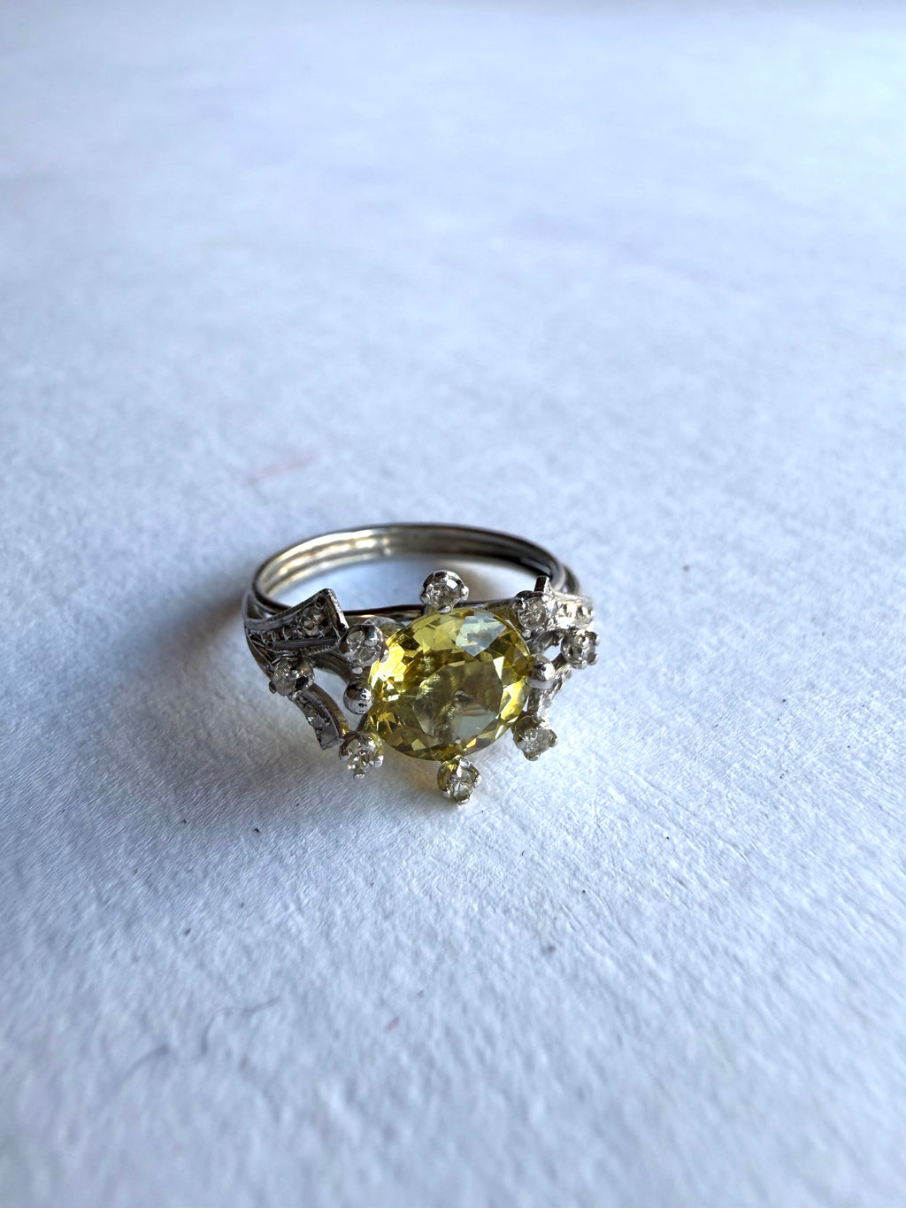 Gold Victorian Beryl & Diamond Ring