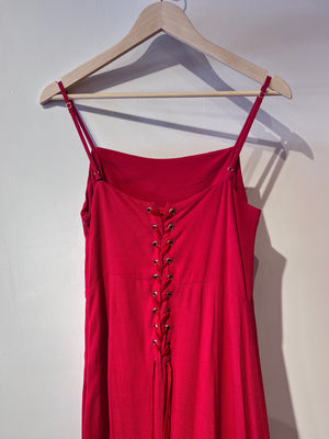 Cherry Red Corseted Gown