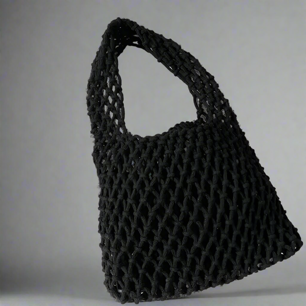 Cotton Crochet Mini Purse - Noir