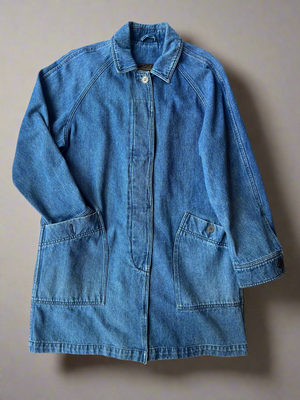 Medium Wash Denim Trench