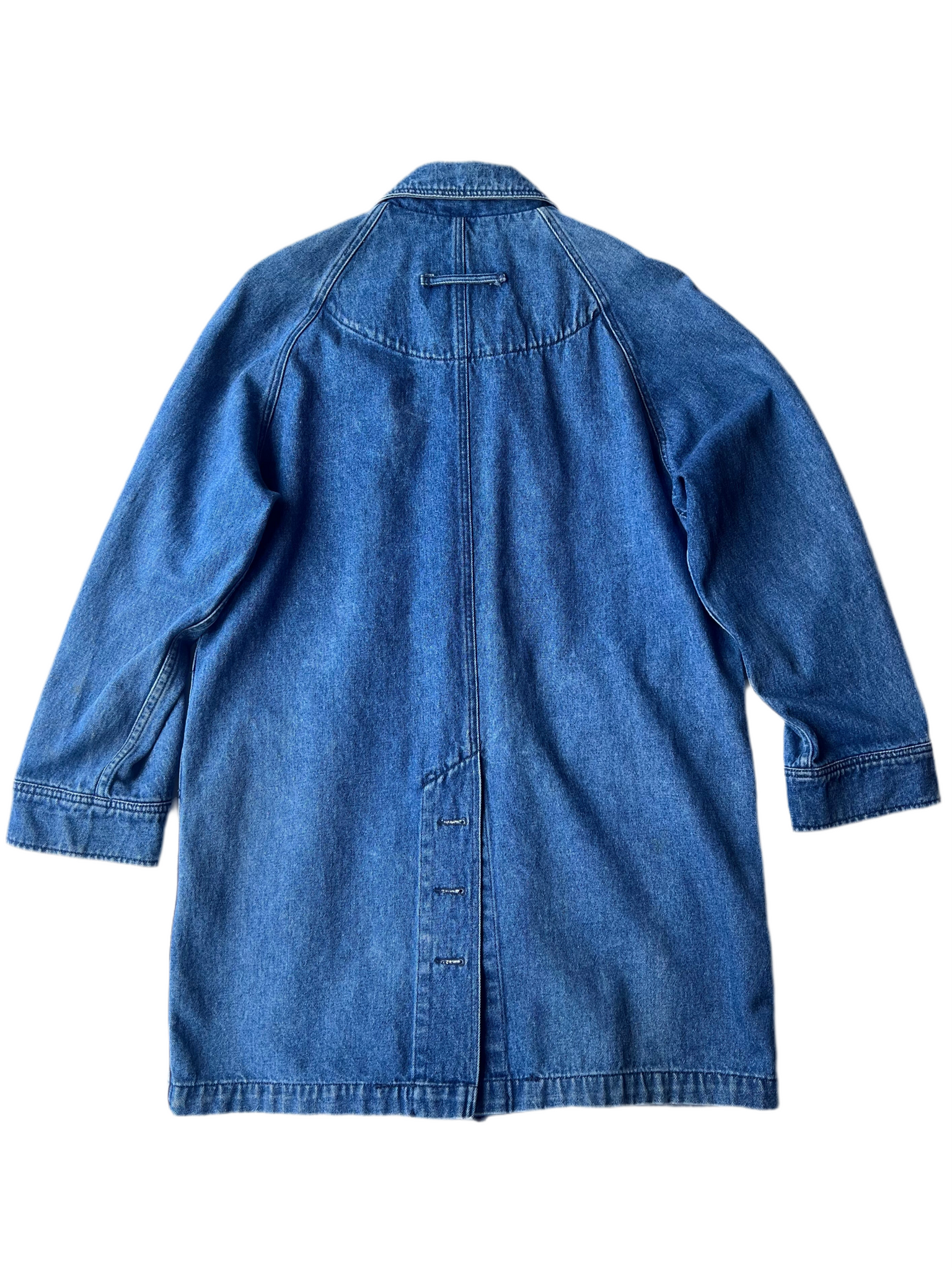 Medium Wash Denim Trench