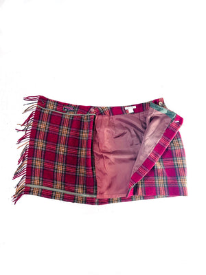Plaid Alpaca Wool Skirt