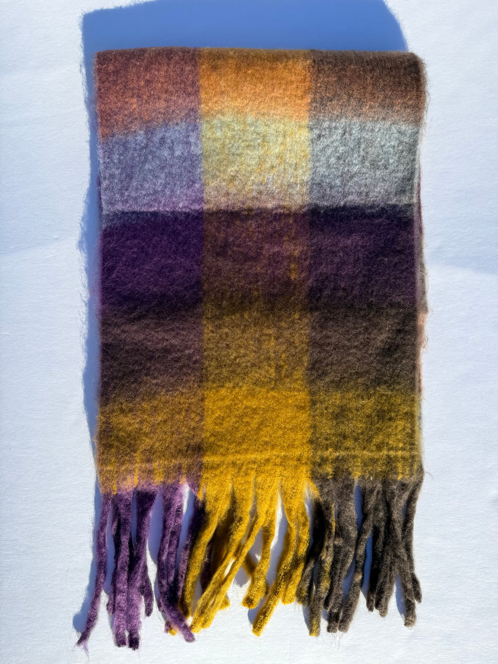 Recycled Wool Mohair Scarf - Plum