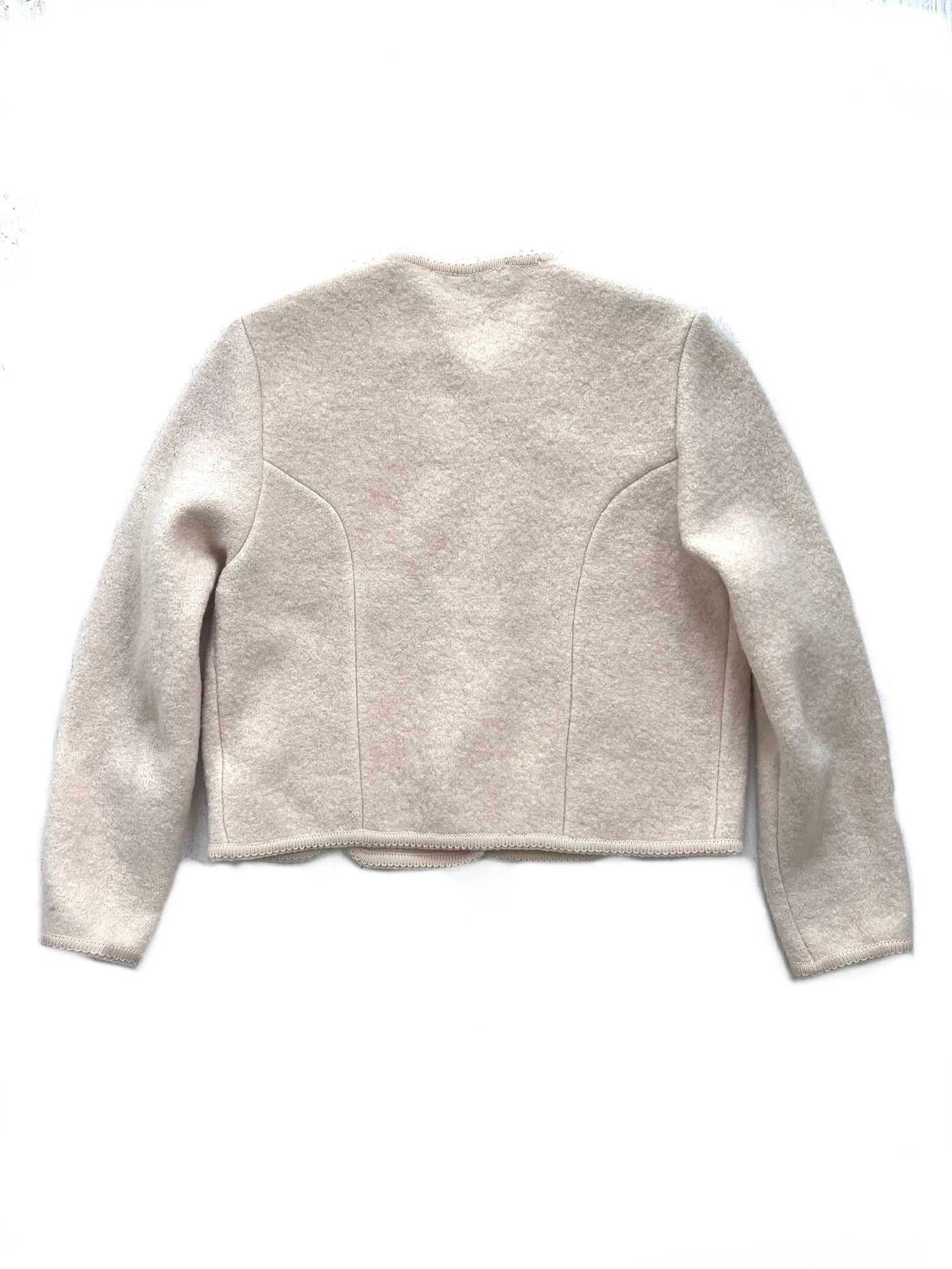 Cream Boiled Wool Cardigan