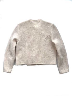 Cream Boiled Wool Cardigan