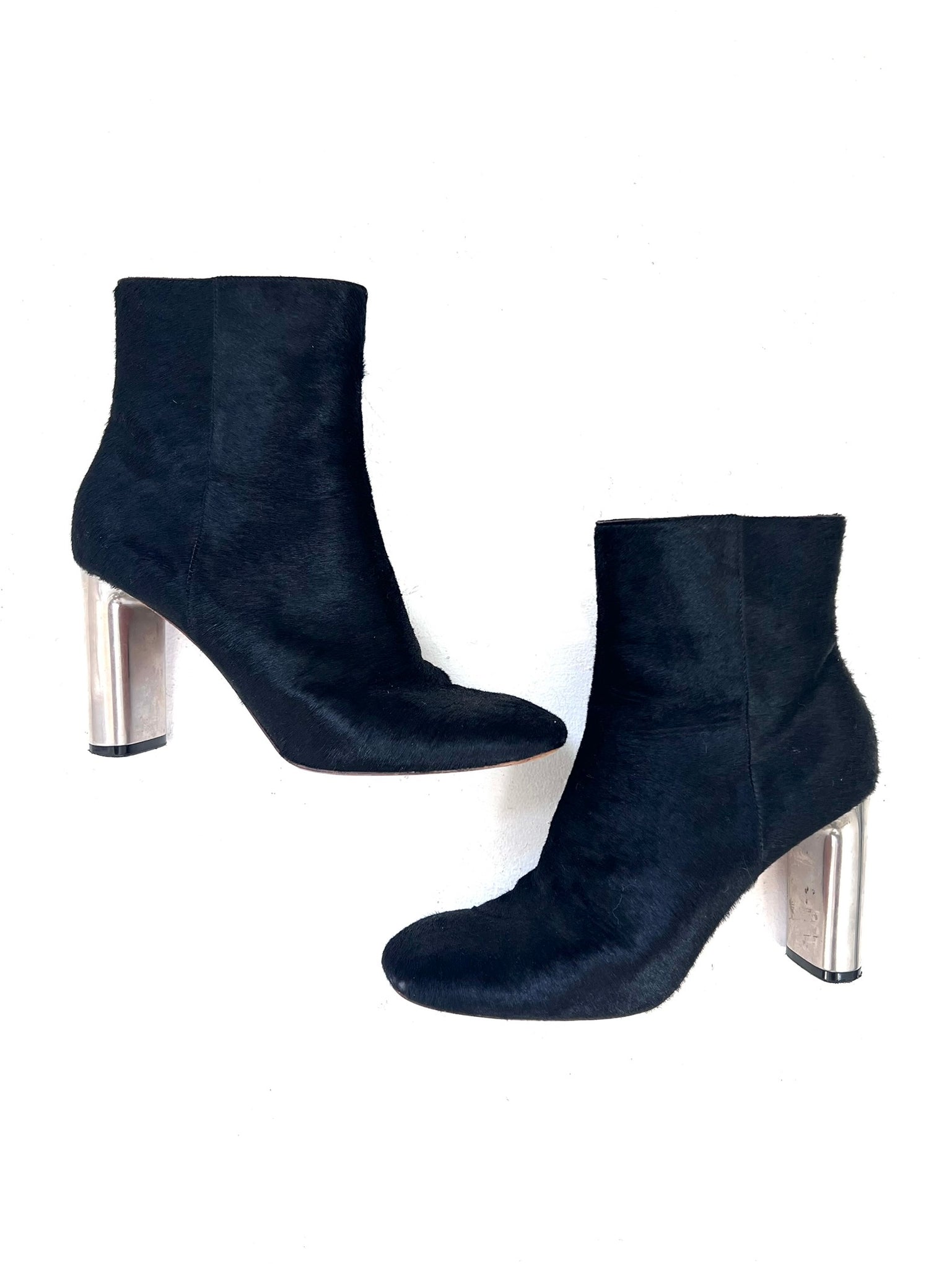 Black Pony Hair Ankle Boot by Celine