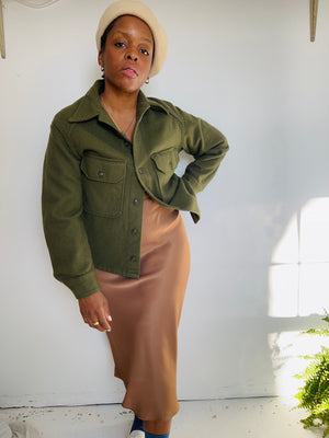 Military Issue Green Wool Shirt