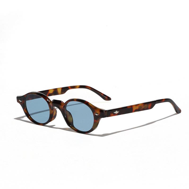 Spike Round Frame 
Sunglasses - Blue Tortoise