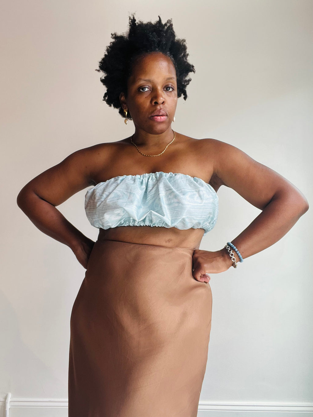 Handmade Ruched Tube Top - Moire