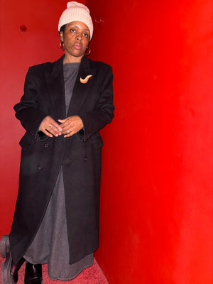 Black Cashmere Coat by Guy Laroche Couture
