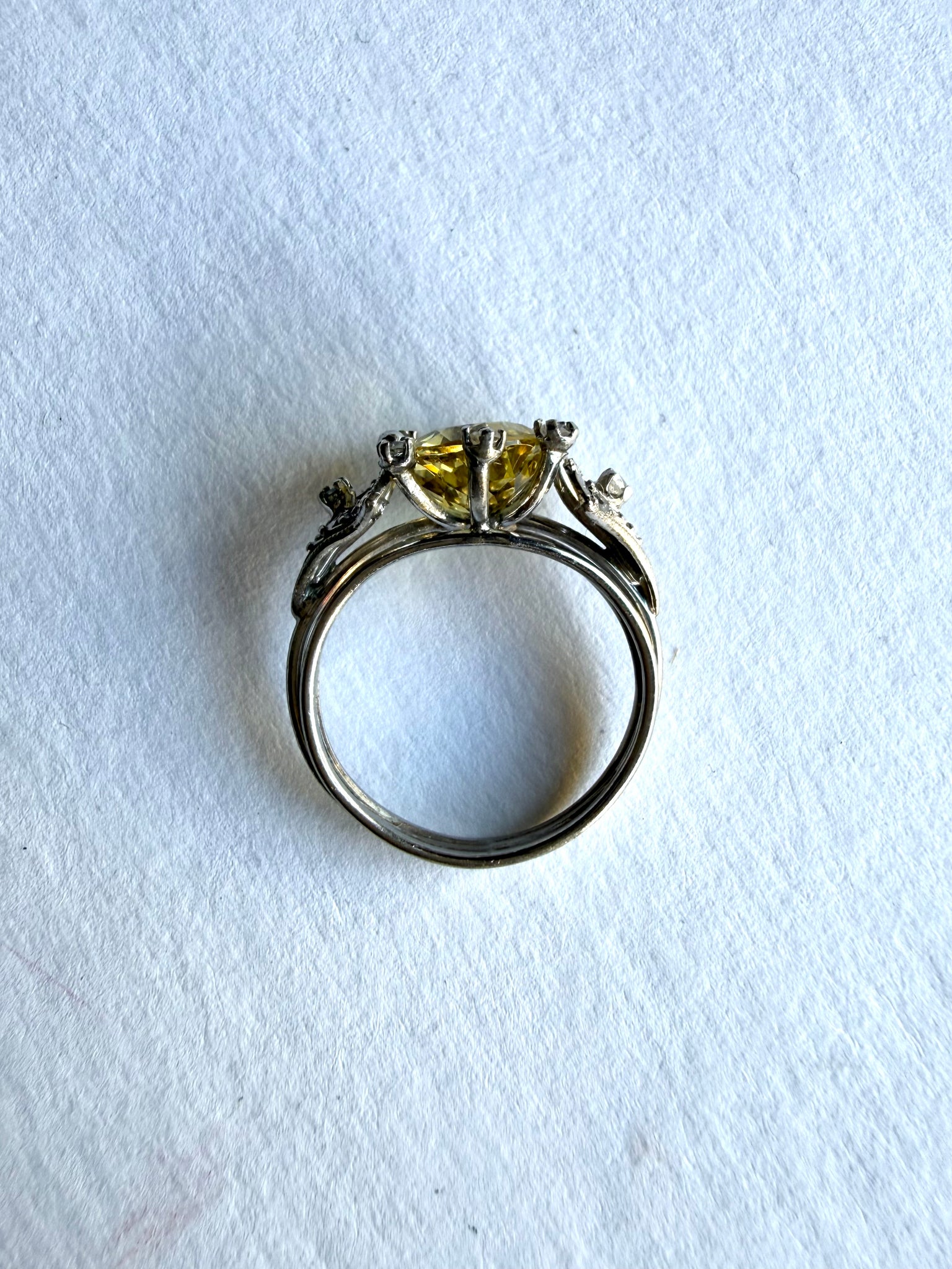 Gold Victorian Beryl & Diamond Ring