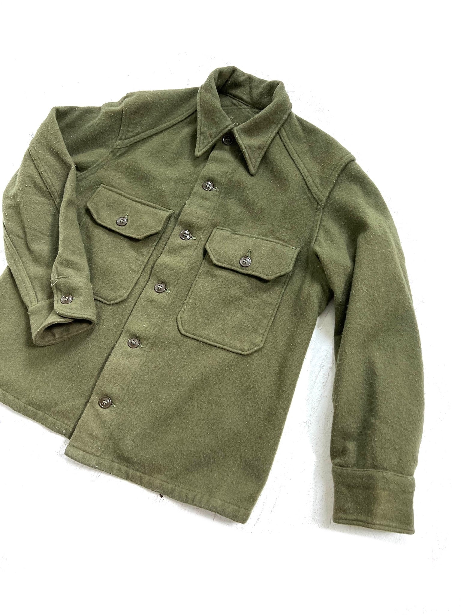 Military Issue Green Wool Shirt